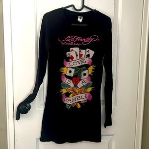 Ed Hardy black long sleeve Tee